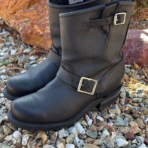 Frye Black Leather Ankle Boots